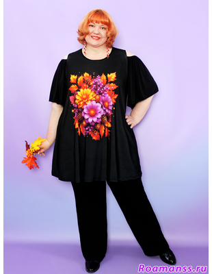 дизайнерская туника больших размеров 64-74